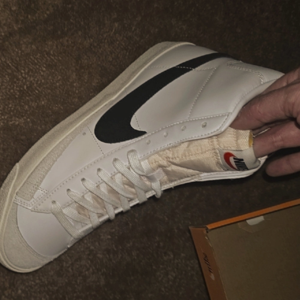 Nike White and Black High-Top Sneakers